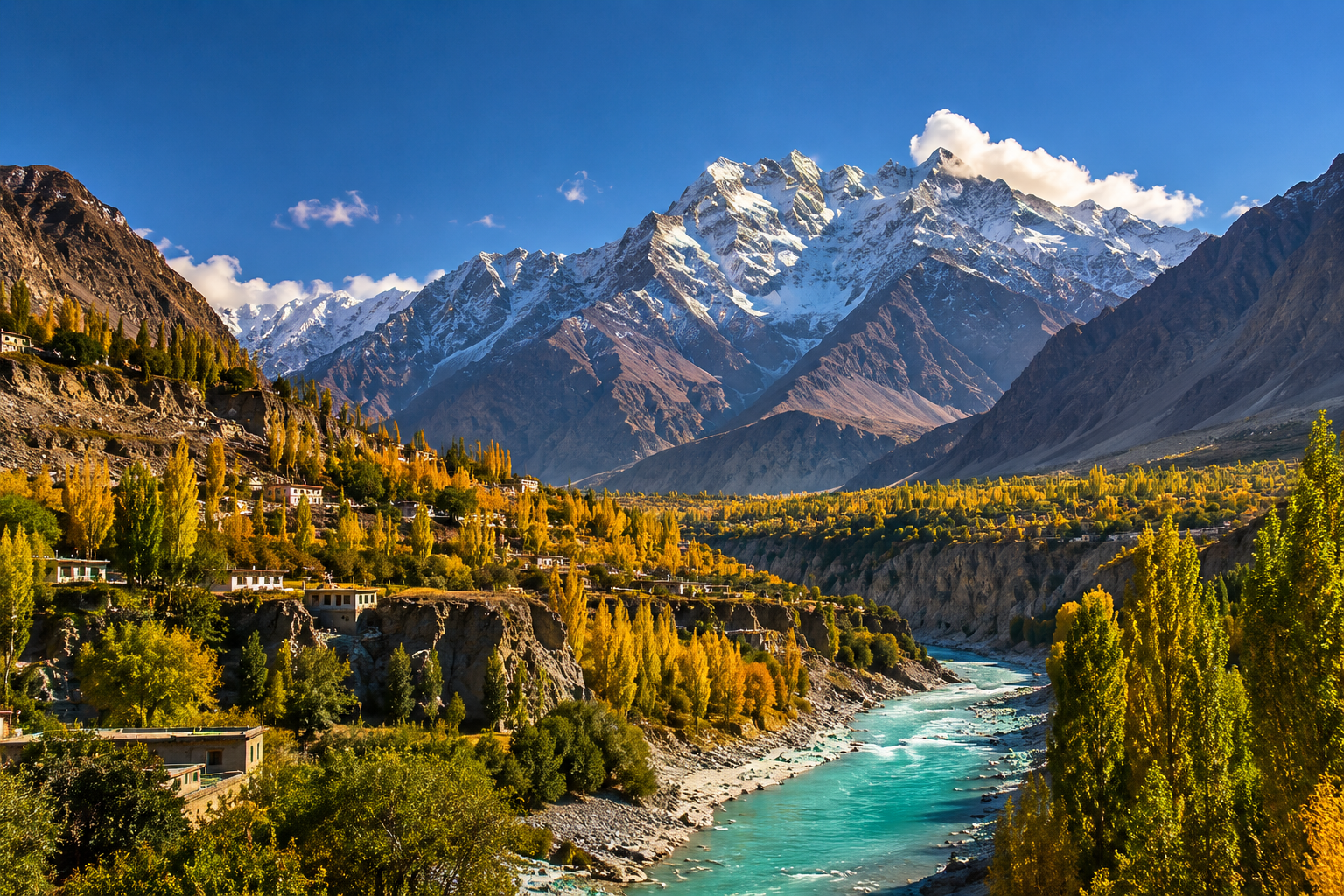 Skardu mountains and lake