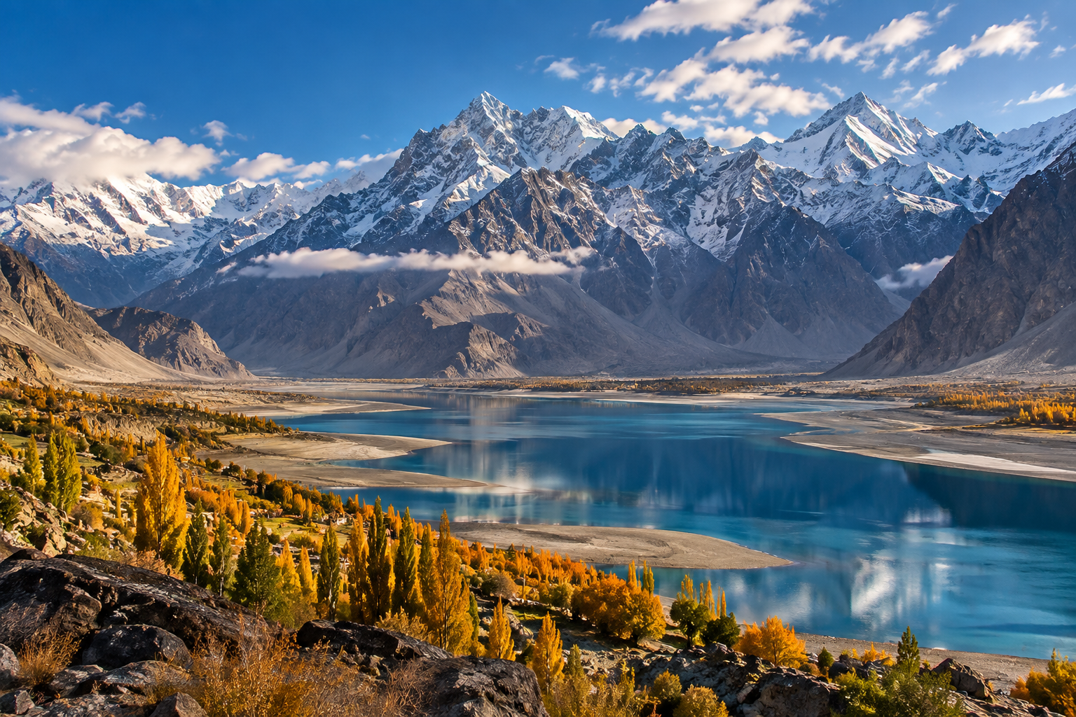 Hunza Valley and Karakoram mountains